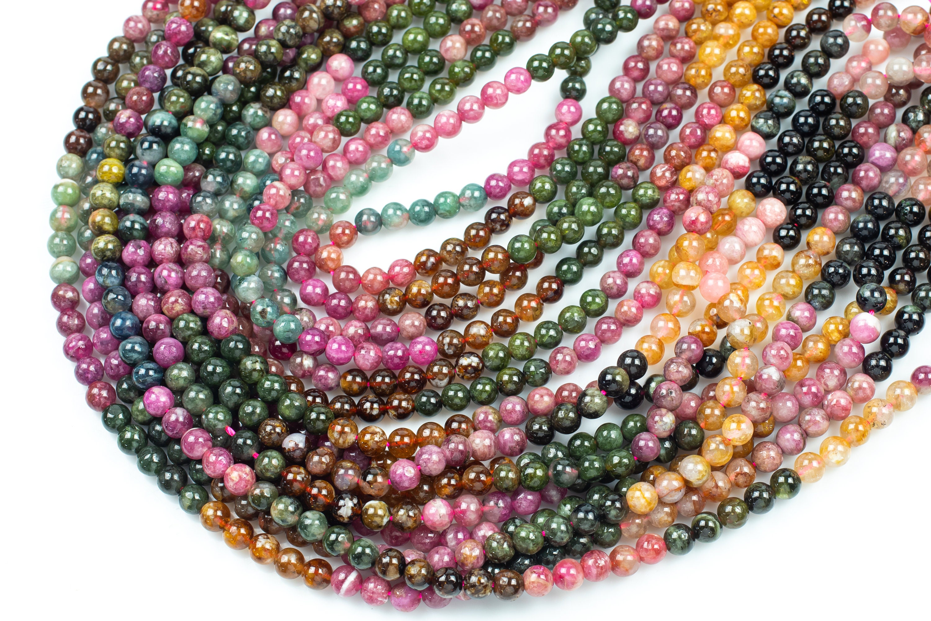 Natural Watermelon Tourmaline  High Quality In  Round, 4mm, 6mm, 8mm, 10mm Aaa Quality  Smooth Gemstone Beads