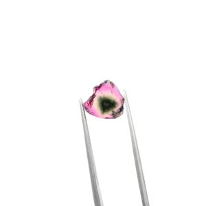 2 Ct, Natural Watermelon Tourmaline Slice, 10.50x9.50 Mm, Loose Gemstone, Tourmaline For Making Jewelry