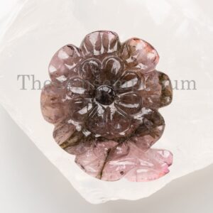 Rare One Piece! AAA Watermelon Tourmaline Flower Carved, Hand Carved Flower Shape Loose Stone, 25x30mm Loose Gemstone Tourmaline Piece, Gift
