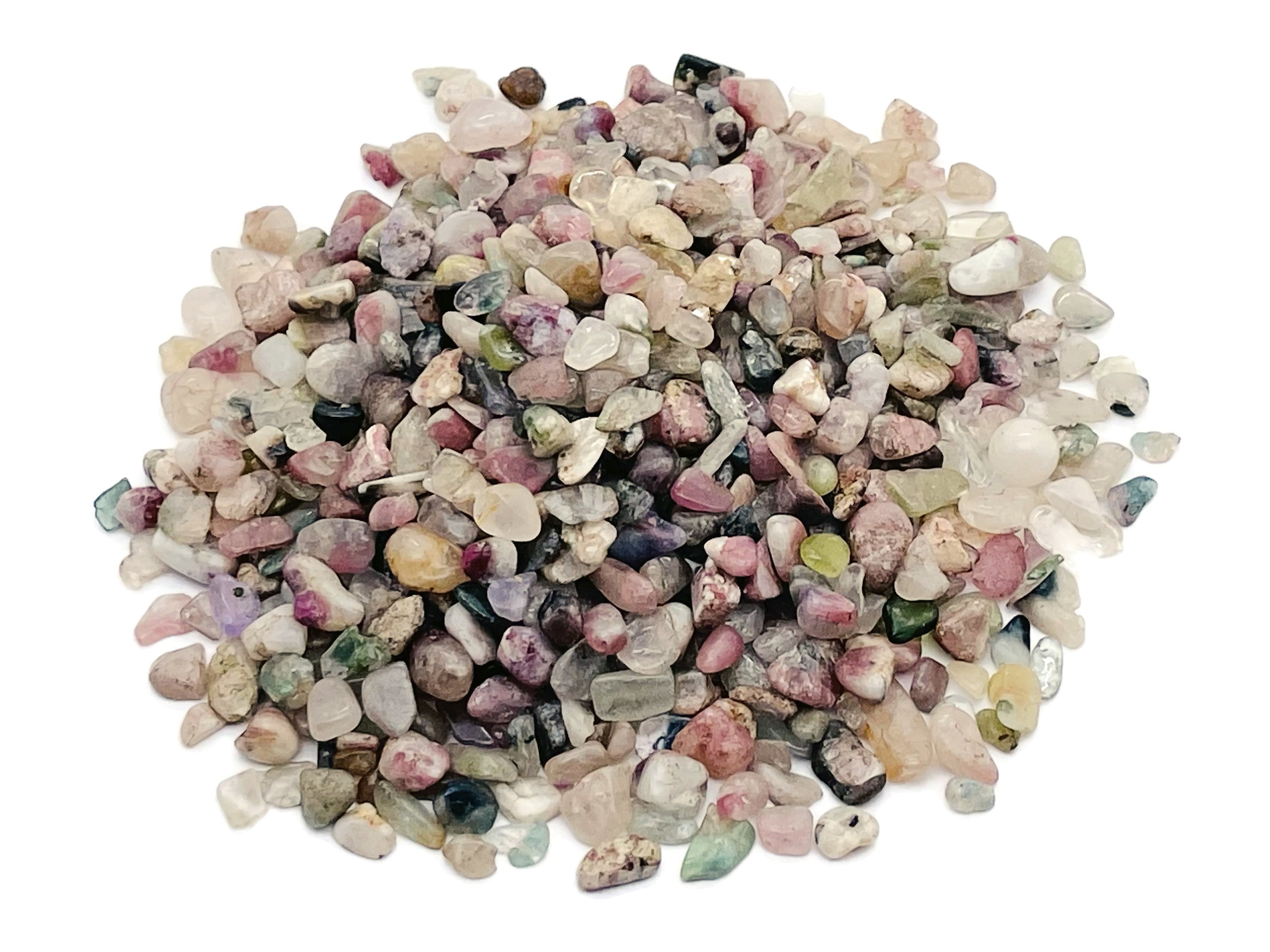 Watermelon Tourmaline Chips – Gemstone Chips – Crystal Semi Tumbled Chips - Bulk Crystal - 3-7mm - Cp1236