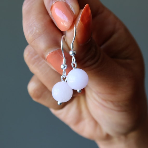 White Calcite Earrings Mind Opening Clear Crystal Stones