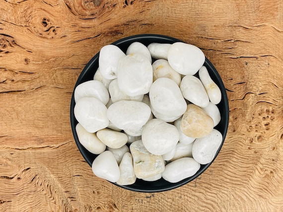 White Jade Tumbled Stone - Polished White Jade Tumble - Natural White Jade Crystal Tumblestone - Boulder Rock Smooth Round
