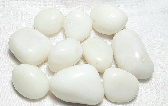 White Jade Tumbled Stones: Polished Gemstone Cabochons White Jade Tumbled Stones: Polished Gemstone Cabochons