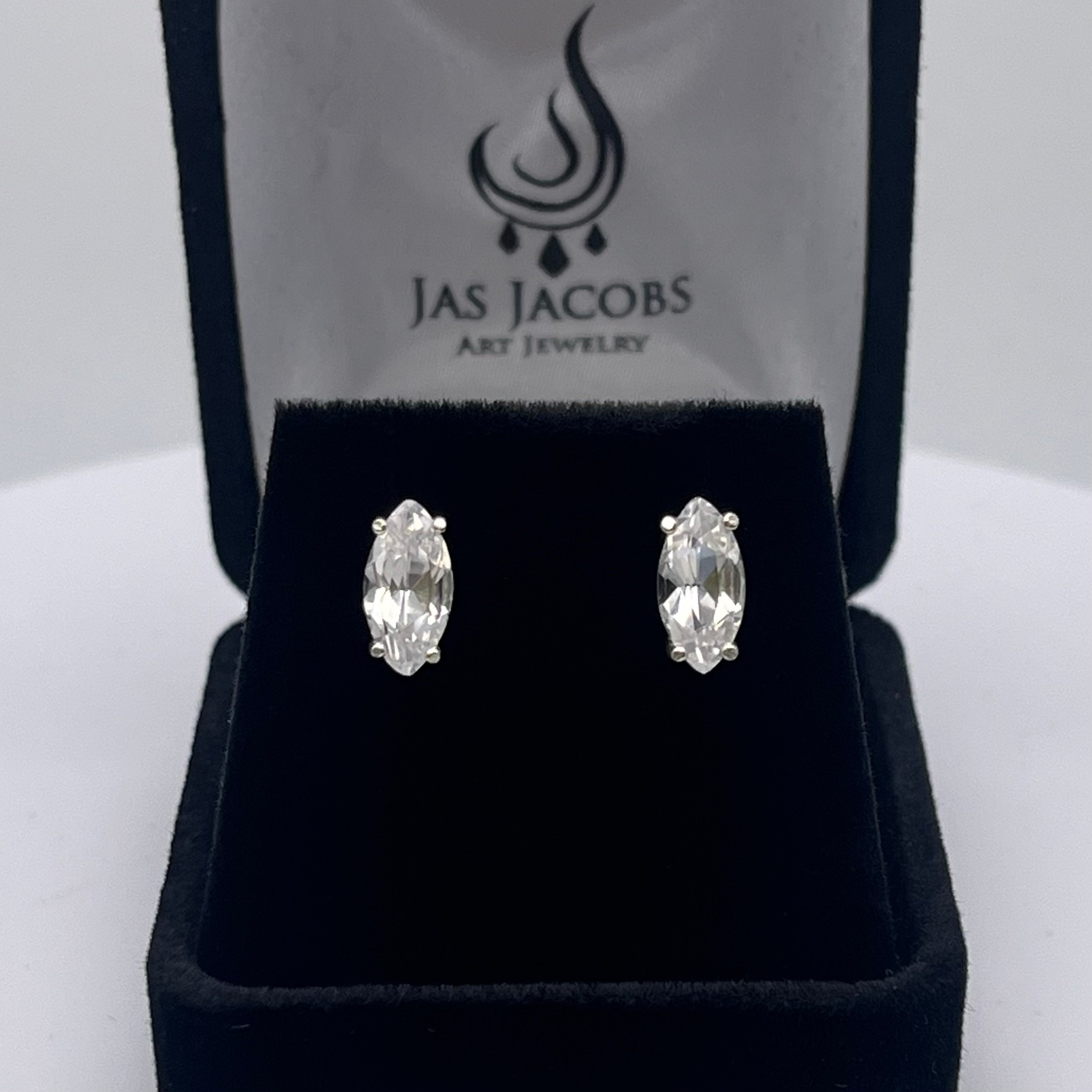 2ctw Marquise White Sapphire Earrings Studs Wedding Jewelry Gift Marquise Stud Earring