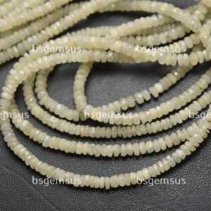 14 Inches Strand,Natural White Sapphire Faceted Rondelles,Size 3.5mm Approx