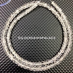 AAAA+ Rare White Sapphire Faceted Rondelle Beads Great Luster Sapphire Gemstone Beads White Sapphire Beads Strand Wholesale Sapphire Beads.