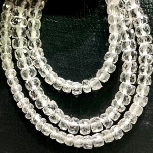 Rarest~~aaa+ White Sapphire Faceted Rondelle Beads 4-5mm White Sapphire Gemstone Beads Sparkling Sapphire Faceted Beads Wholesale Sapphires