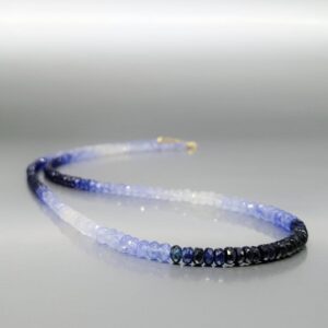 Necklace blue white Sapphire unique gift for her or him natural precious shaded gemstones September birthstone anniversary gift DDP US paid Necklace blue white Sapphire unique gift for her or him natural precious shaded gemstones September birthstone anniversary gift DDP US paid