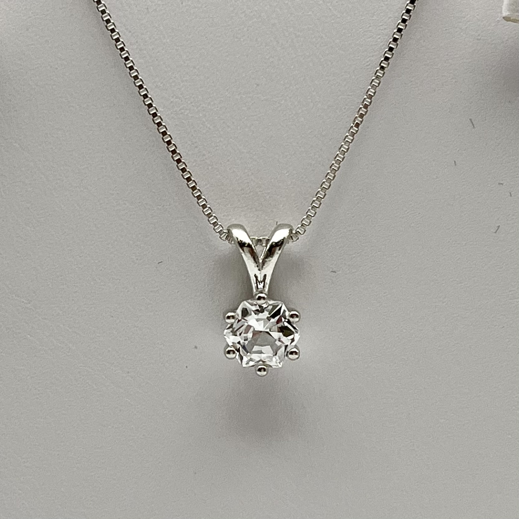1ct Hexagon Cut White Sapphire Necklace Solitaire Pendant Bridal Jewelry Gifts Valentines Day