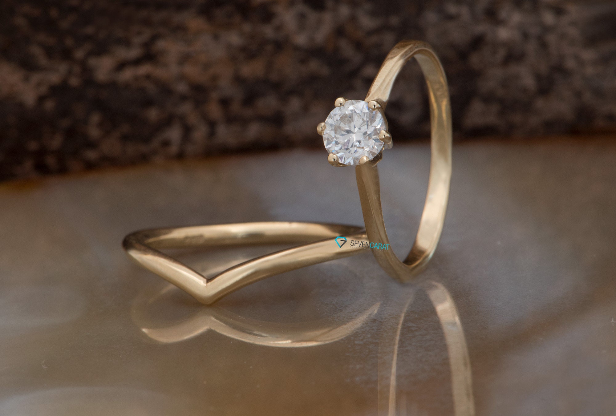 6 Prong Solitaire Ring-dainty Wedding Set-diamond Round Cut Bridal Set-moissanite Engagement Ring Set-white Sapphire Wedding Ring Set-