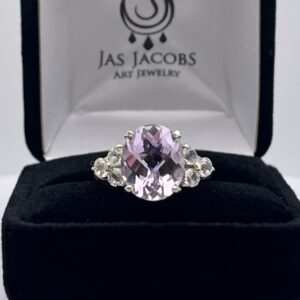 6ctw Rose De France Ring With Sizing White Sapphire Accent, 10k Or 14k Gold 6ctw Rose De France Ring With Sizing White Sapphire Accent, 10k Or 14k Gold