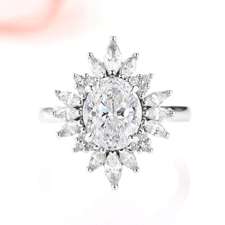 Aurora White Sapphire Ring- Sterling Silver Ring- Genuine Sapphire Engagement Ring - Promise Ring- September Birthstone Gift For Her