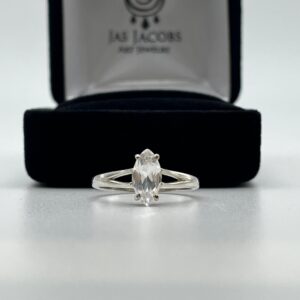 Marquise White Sapphire Ring, Sterling Silver, Size 7.5 Marquise White Sapphire Ring, Sterling Silver, Size 7.5