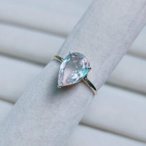 White Sapphire Ring, Pear Cut White Sapphire Ring, Sterling Silver Ring, Lab Created White Sapphire Ring, Lab Created Sapphire Ring White Sapphire Ring, Pear Cut White Sapphire Ring, Sterling Silver Ring, Lab Created White Sapphire Ring, Lab Created Sapphire Ring
