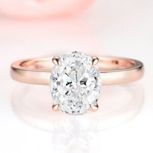 Solitaire Diamond Engagement Ring For Women- 14K Rose Gold Vermeil White Sapphire Dainty Promise Ring Anniversary Birthday Gift For Her Solitaire Diamond Engagement Ring For Women- 14K Rose Gold Vermeil White Sapphire Dainty Promise Ring Anniversary Birthday Gift For Her