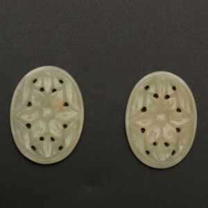 Natural White Sapphire Carving Oval Loose Gemstone - 20x27mm - Sapphire Oval , White Carving Loose Gemstone ,pair (2 Pieces)
