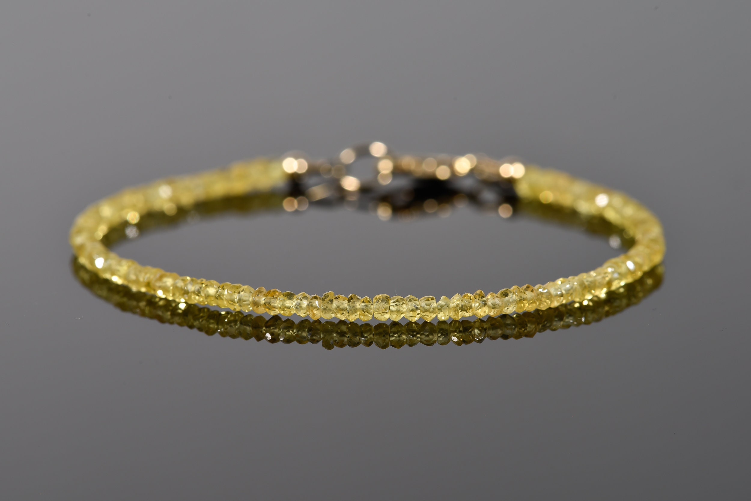 Aaa Yellow Sapphire Bracelet, Delicate Bracelet Made With High-quality Sapphires, Dainty Bracelet Aaa Yellow Sapphire Bracelet, Delicate Bracelet Made With High-quality Sapphires, Dainty Bracelet