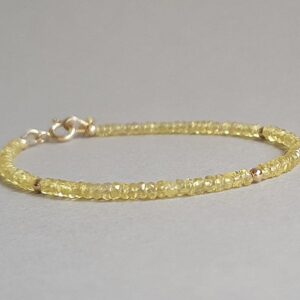 Yellow Sapphire Bracelet, Precious Gemstone Jewelry, September Birthstone, Gift For Her