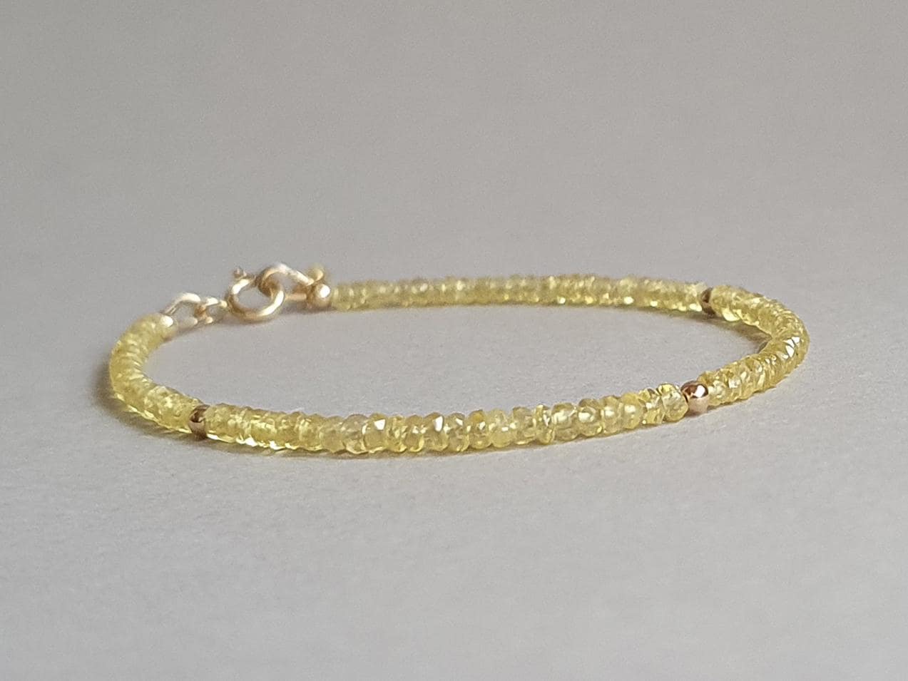 Yellow Sapphire Bracelet, Precious Gemstone Jewelry, September Birthstone, Gift For Her