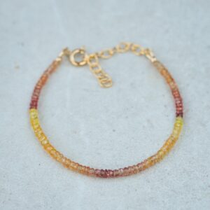 Songea Sapphire Bracelet – Pink & Yellow Sapphire Bracelet, Genuine Sapphire Jewelry, Sterling Silver, Gold Filled Or 14k Gold Bracelet