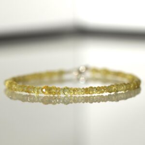 Yellow Sapphire bracelet, UNTREATED Sapphire, RARE yellow Sapphire jewelry, September birthstone, 3mm bead jewelry, tiny gemstone bracelet