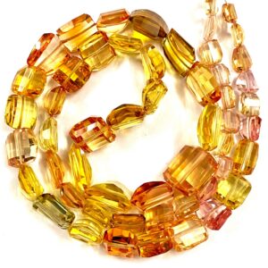 Extremely Gorgeous~AAA+ Padparadscha Sapphire Beads Padparadscha Yellow Sapphire Fancy Cut Nugget Beads Orange Sapphire Faceted Nugget Beads