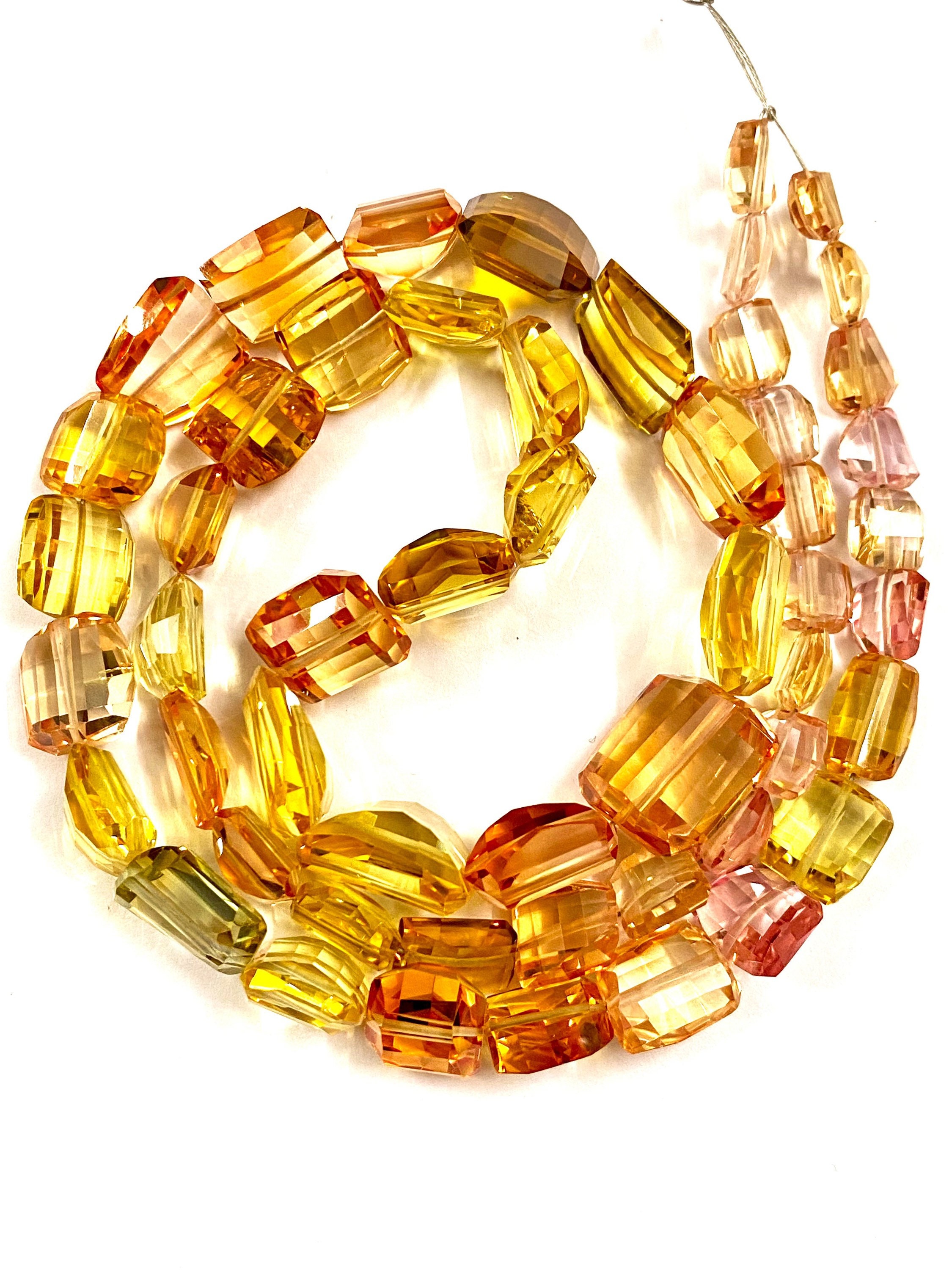 Extremely Gorgeous~aaa+ Padparadscha Sapphire Beads Padparadscha Yellow Sapphire Fancy Cut Nugget Beads Orange Sapphire Faceted Nugget Beads