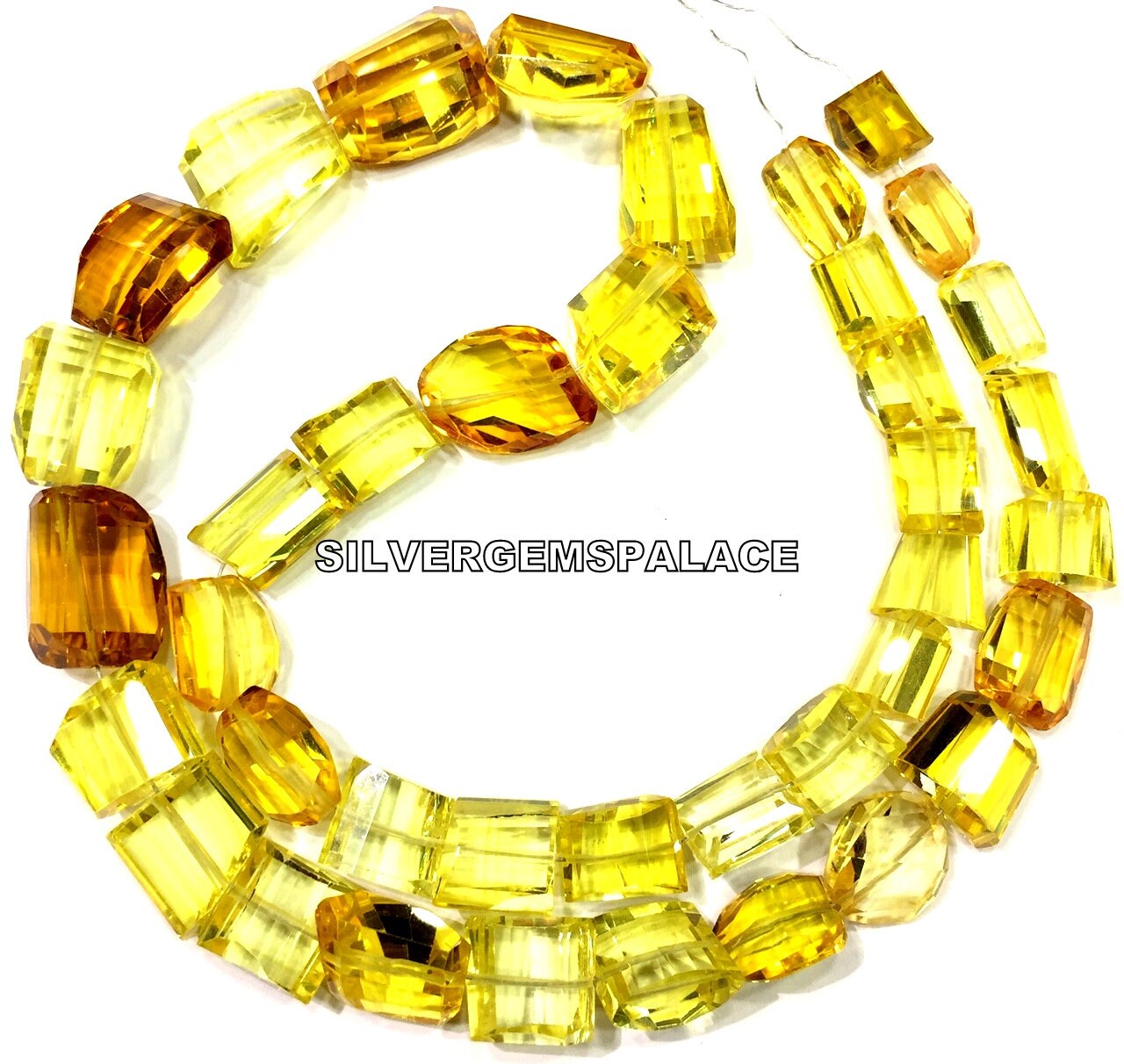 Yellow Sapphire Faceted Nugget Beads: 18 Inch Strand Yellow Sapphire Faceted Nugget Beads: 18 Inch Strand