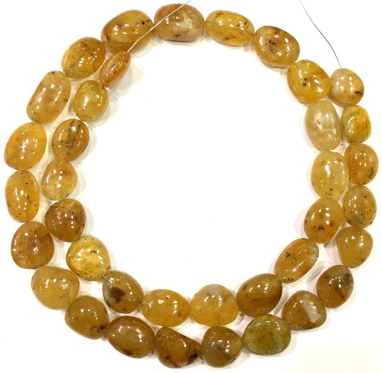 Yellow Sapphire Nugget Beads: 18 Inch Strand, Jewelry Making