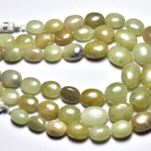 Yellow Sapphire Oval Beads - 8 inches - Natural Beautifull Smooth Pale Yellow  Sapphire Nuggets - Size is  9x11 - 11x14 mm #2800