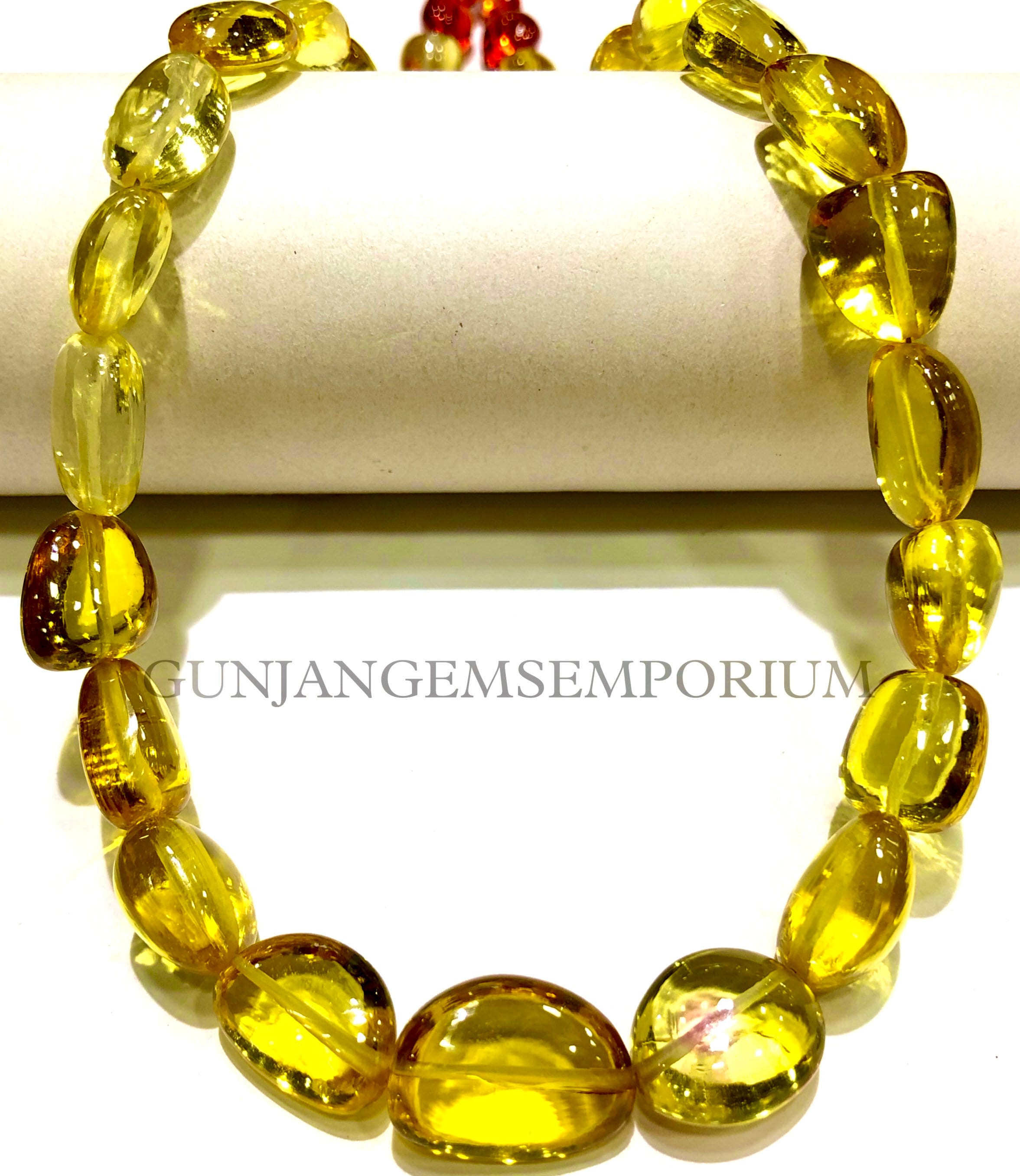 Yellow Padparadscha Sapphire Nuggets~~gorgeous~aaaa+ Quality Yellow Sapphire Smooth Nuggets Beads Sapphire Gemstone Beaded 16” Necklace Rare