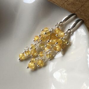 Yellow Sapphire cluster earrings Yellow Sapphire cluster earrings