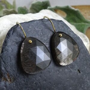 Sapphire Dangle Earrings | Yellow Sapphire Triangles | Natural 14k Gold Saphire Gemstone | Brown Sapphire Drop Earrings for Men, Women Sapphire Dangle Earrings | Yellow Sapphire Triangles | Natural 14k Gold Saphire Gemstone | Brown Sapphire Drop Earrings for Men, Women
