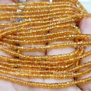 14 Inches Strand, Natural Yellow Sapphire Faceted Rondelles,size.2.50-3m 14 Inches Strand, Natural Yellow Sapphire Faceted Rondelles,size.2.50-3m