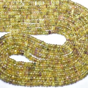15 inches - Very Rare Amazing Natural Bi Yellow Sapphire Micro Faceted Rondelle - Size is 3-4.5 mm #1512 15 inches - Very Rare Amazing Natural Bi Yellow Sapphire Micro Faceted Rondelle - Size is 3-4.5 mm #1512