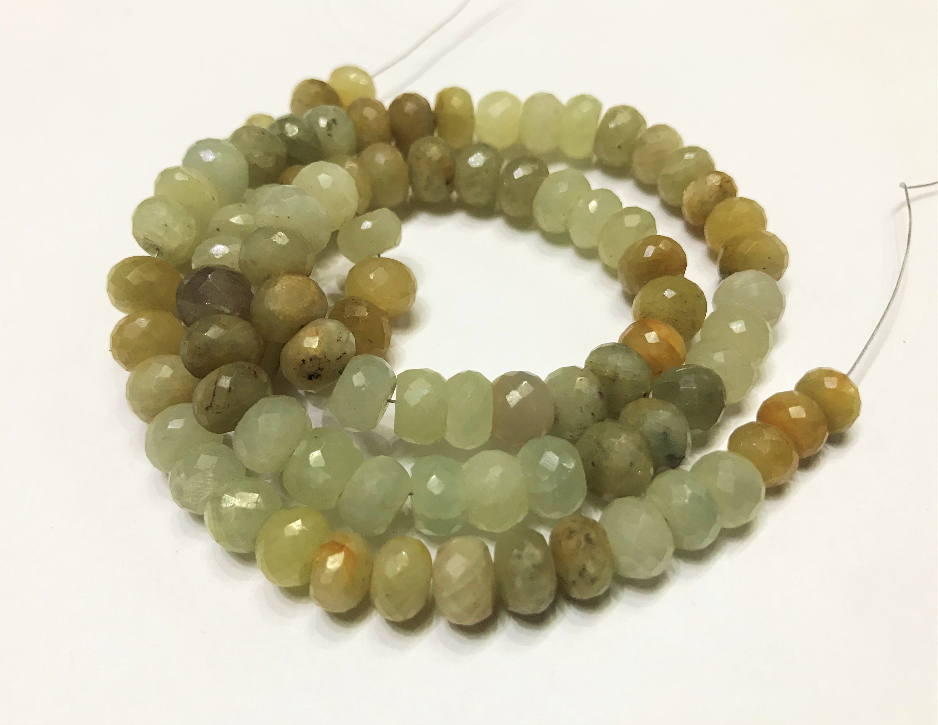 18" Natural Yellow Sapphire Shaded Faceted Gemstone Beads.rondelle Shape 7*8mm 45cm Yellow Shaded Sapphire Gemstone Beads.closeout Sale !!!!