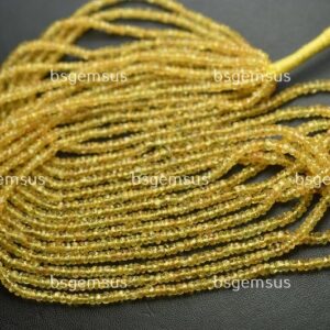 3 Inches Strand,superb-finest Quality,natural Yellow Sapphire Faceted Rondelles,size.2.5mm 3 Inches Strand,superb-finest Quality,natural Yellow Sapphire Faceted Rondelles,size.2.5mm