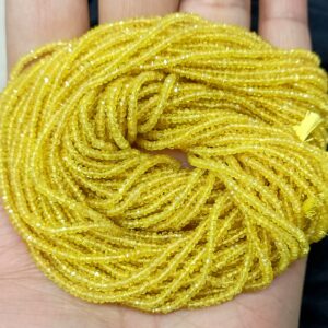 4 Inches Strand,superb-finest Quality,natural Yellow Sapphire Faceted Rondelles,size.2.50m 4 Inches Strand,superb-finest Quality,natural Yellow Sapphire Faceted Rondelles,size.2.50m