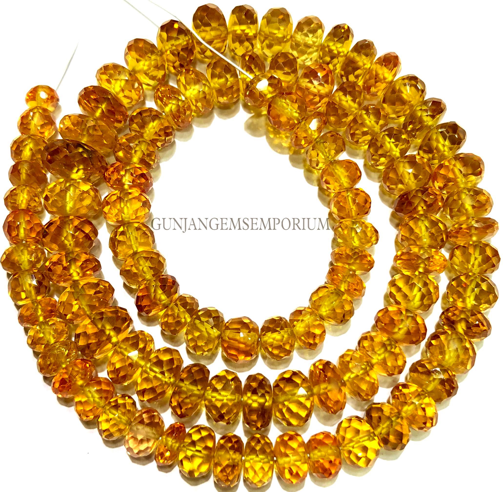 Aaaa+ Beautiful~~yellow Golden Color Sapphire Beads Sparkling Yellow Sapphire Faceted Rondelle Beads Tanzania Mines Sapphire Jewellery Beads