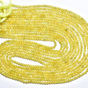 Finest Quality Yellow Sapphire Rondelle Beads - 12.5 inches - Natural Micro Cut Faceted Yellow Sapphire Rondelles - Size is 2.5 mm #2831 Finest Quality Yellow Sapphire Rondelle Beads - 12.5 inches - Natural Micro Cut Faceted Yellow Sapphire Rondelles - Size is 2.5 mm #2831