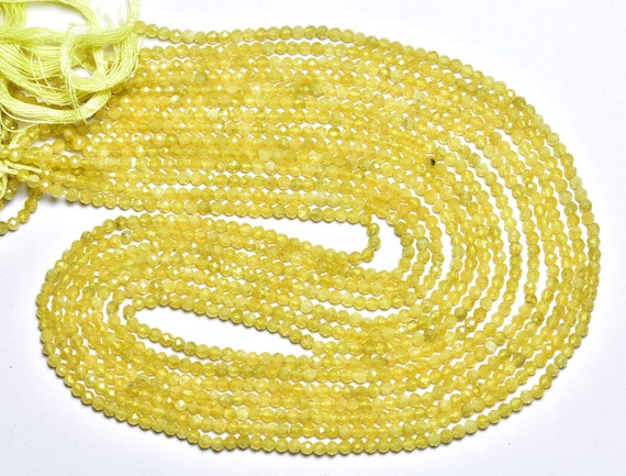 Finest Quality Yellow Sapphire Rondelle Beads - 12.5 Inches - Natural Micro Cut Faceted Yellow Sapphire Rondelles - Size Is  2.5 Mm #2831
