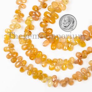 Natural Yellow Sapphire Faceted Pear Shape Beads, Pear Shape Gemstone Beads, Yellow Sapphire Beads, Loose Pear Gemstone Beads For Jewelry Natural Yellow Sapphire Faceted Pear Shape Beads, Pear Shape Gemstone Beads, Yellow Sapphire Beads, Loose Pear Gemstone Beads For Jewelry
