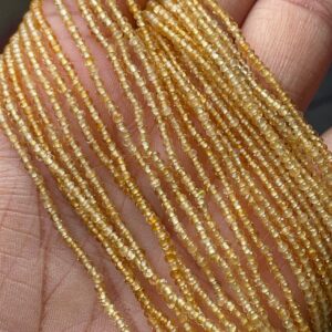New Brand- Natural Yellow Sapphire Micro Faceted Rondelle Gemstone Beads, 2mm Loose Tiny Small Beads, 13 Inches Jewelry Making Beads New Brand- Natural Yellow Sapphire Micro Faceted Rondelle Gemstone Beads, 2mm Loose Tiny Small Beads, 13 Inches Jewelry Making Beads