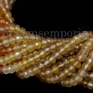Yellow Sapphire Rondelle Beads, Yellow Sapphire Beads, Yellow Sapphire Faceted Rondelle Beads, Sapphire Rondelle Gemstone Beads For Jewelry Yellow Sapphire Rondelle Beads, Yellow Sapphire Beads, Yellow Sapphire Faceted Rondelle Beads, Sapphire Rondelle Gemstone Beads For Jewelry