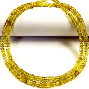 Sparkling~AAAA++ Yellow Songea Sapphire Faceted Rondelle Beads 4-5 Yellow Sapphire Micro Cut Faceted Beads Yellow Sapphire Rondelle Beads