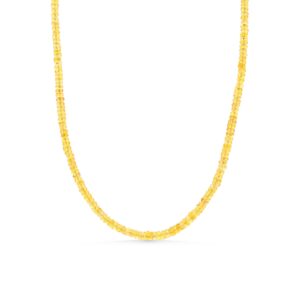 14K GOLD Yellow Sapphire Necklace | Yellow Beaded Sapphire Necklace | [ENYM1545] Natural Sapphire Necklace | Yellow Sapphire