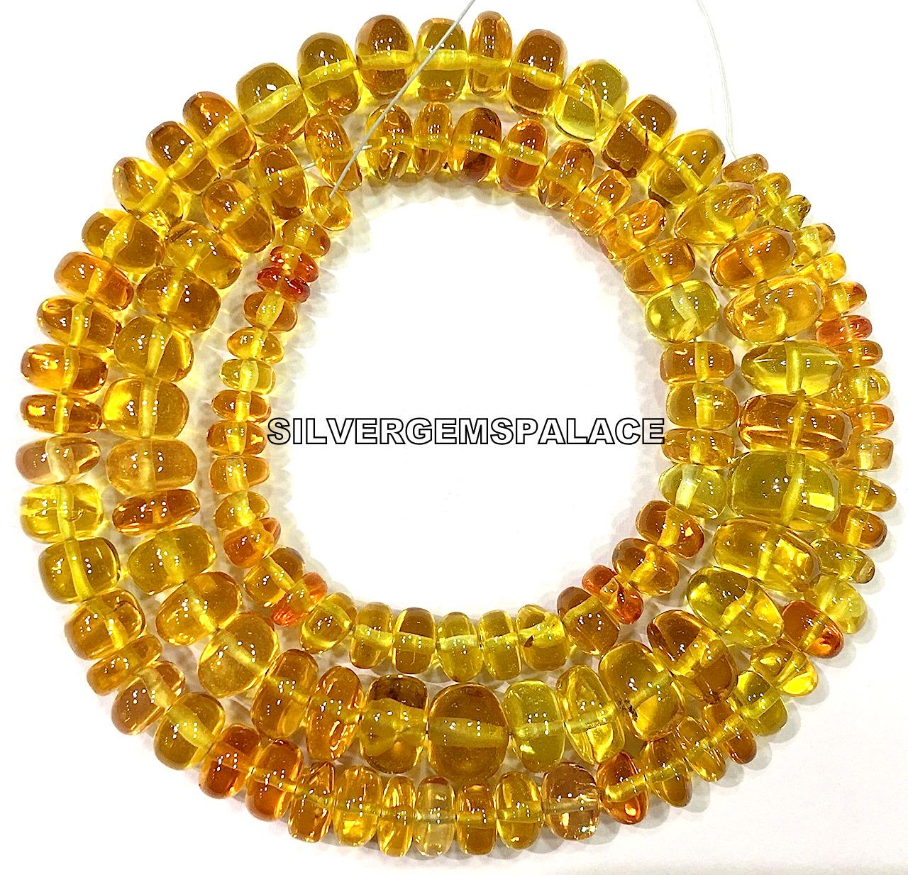 Aaaa+ Padparadscha Yellow Sapphire Beads Necklace Smooth Sapphire Rondelle Beads Sparkle Sapphire Gemstone Beads Pretty Necklace.