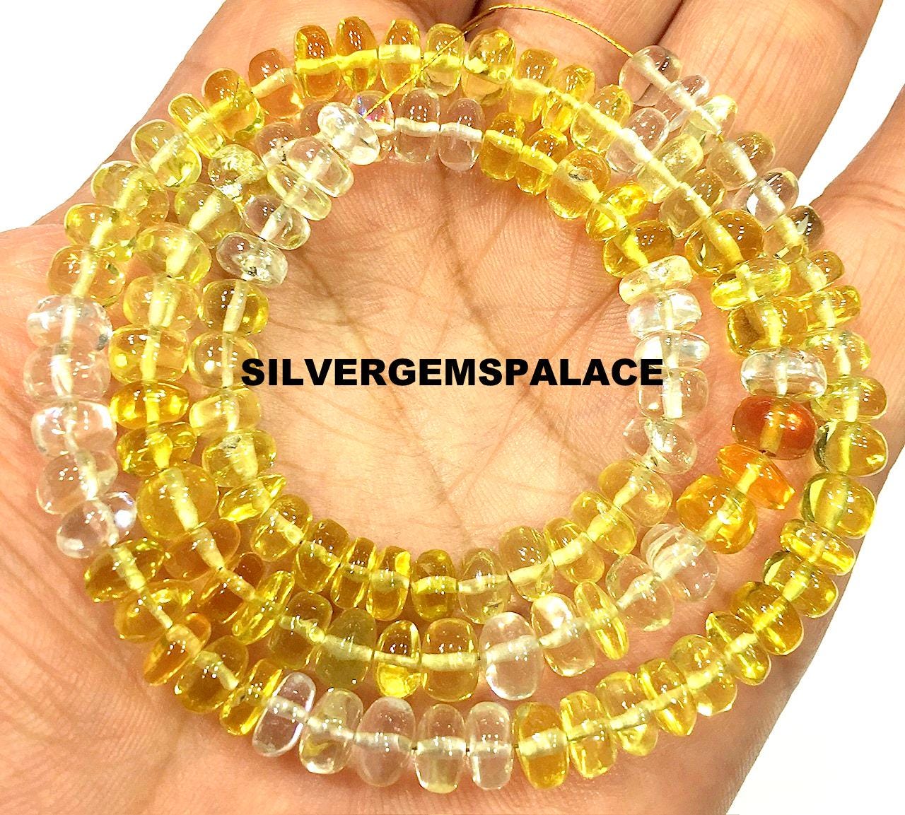 Aaaa+ Yellow Sapphire Smooth Rondelle Beads Shaded Sapphire Gemstone Beads Gorgeous Sapphire Beads Necklace Multi Sapphire Beads 6/7mm Beads