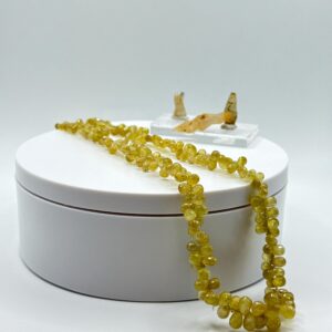 Yellow Sapphire Beaded Necklace: Genuine Gemstone Healing Crystal - 17 In Yellow Sapphire Beaded Necklace: Genuine Gemstone Healing Crystal - 17 In