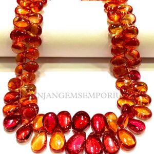 Beautiful Reddish~orange Sapphire~~aaaa+ Quality Rare Padparadscha Sapphire Smooth Almond Bead Yellow Sapphire Almonds Sapphire 17” Necklace Beautiful Reddish~orange Sapphire~~aaaa+ Quality Rare Padparadscha Sapphire Smooth Almond Bead Yellow Sapphire Almonds Sapphire 17” Necklace